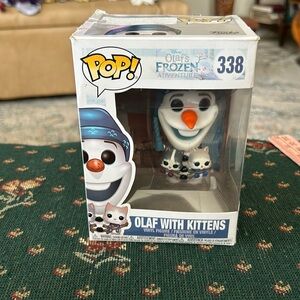 Pop Disney’s or frozen adventure Olaf with kittens number 338  3 1/2 x 2“
